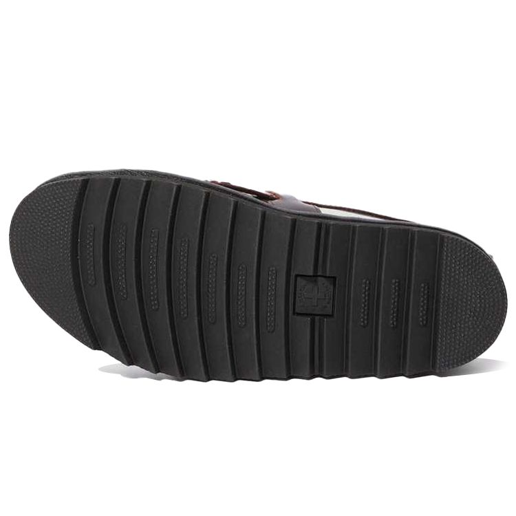 Dr. Martens Sandalias Romanas de Plataforma con Hebilla de Cuero Terry Sandalias Unisex Marrón Rojo 23521211