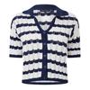 I Saw It First Womens/Ladies Striped Crochet Detail Crop Top