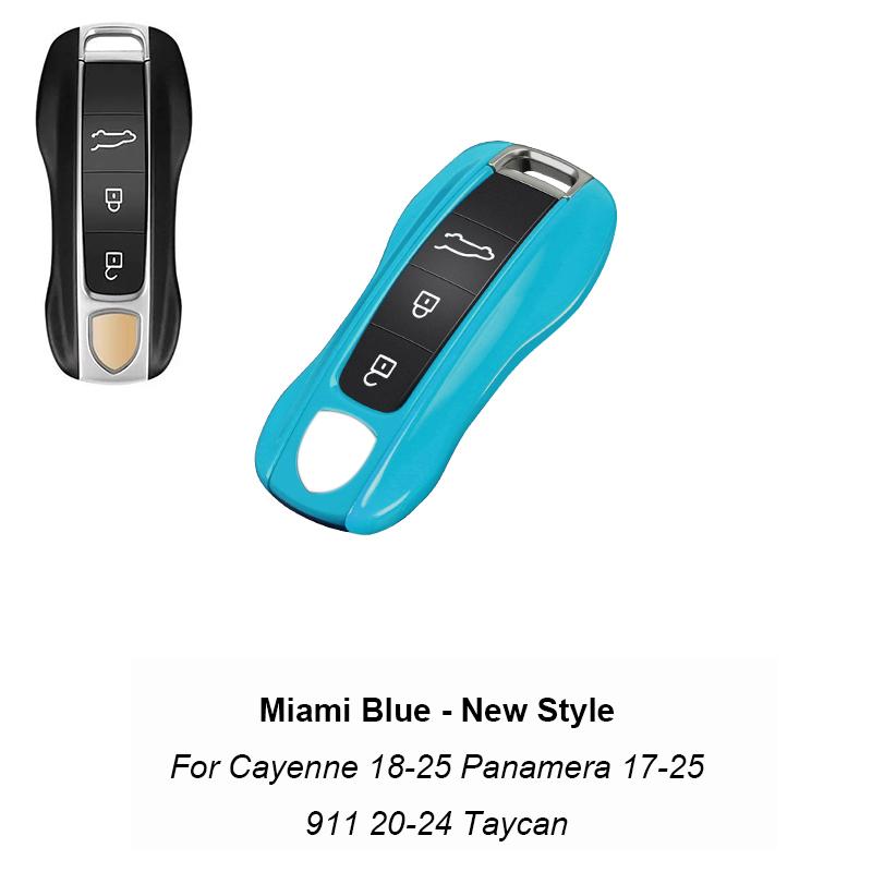 Remote Smart Car Solid Color Abs Key Cover For Porsche Panamera Macan 718 Taycan 911 Cayman Boxster 9ya 971 Car Accessories