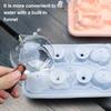 Silicone Ice Cube Mold with Funnel-Style Lid Cat Shapes Ice Cube Tray for Freezer Big Ice Maker for Bourbon Whiskey Cocktails