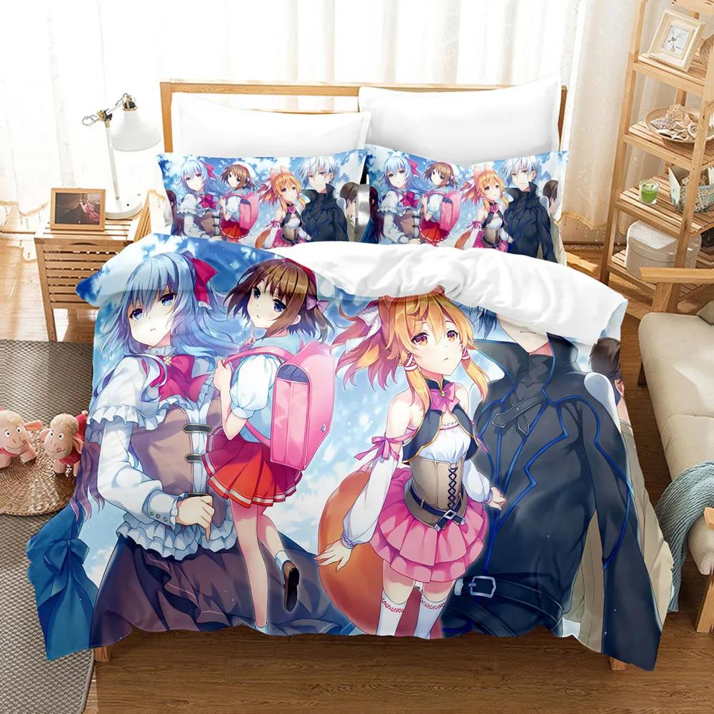 Anime Spirit Chronicles Bedding Set,Duvet Cover Comforter Bed Set Quilt Cover Pillowcase,King Queen Twin Size Boys Girls Adults