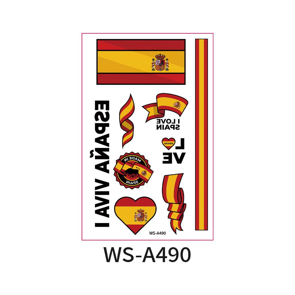 World Cup Argentina Belgium Fans Flag Face Sticker Waterproof Competition Game Tattoo Sticker