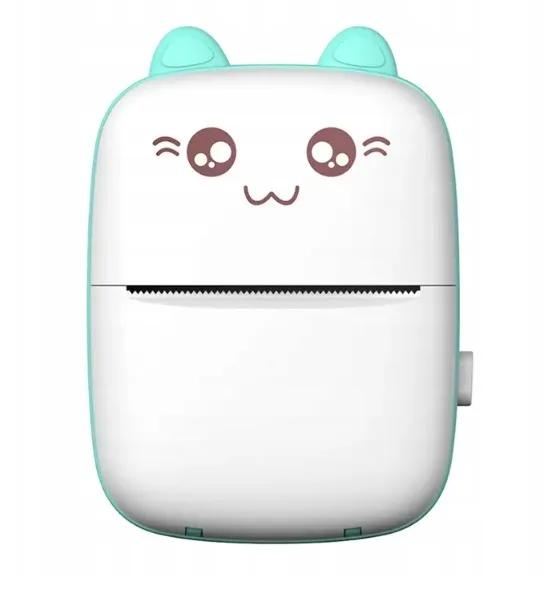 Drukuś Mini Thermal Printer Blue Mini Cat + Roll of Wall Paper