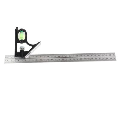 300mm Adjustable Combination Square Angle Ruler 4590 Degree with Bubble Level