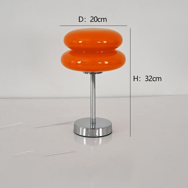 Table Lamp Glass Double Layer Tart Antique Mushroom Bedside Table Lamp Night Light Ambient Table Lamps