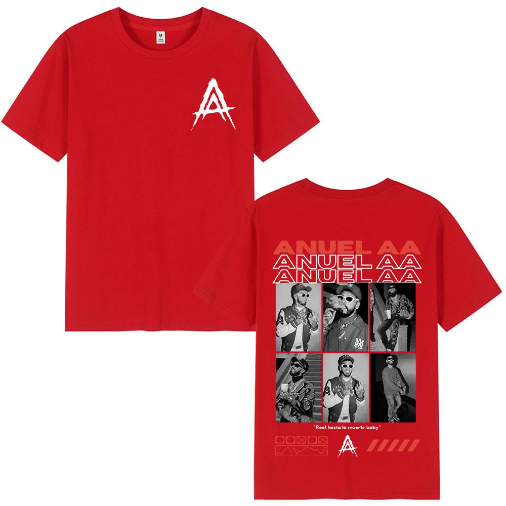 

Rapper Anuel AA Tour Graphic T Shirt Unisex Women Hip Hop Retro Short Sleeve TShirt 100 Cotton Oversized T Shirts Tops Streetwear S
