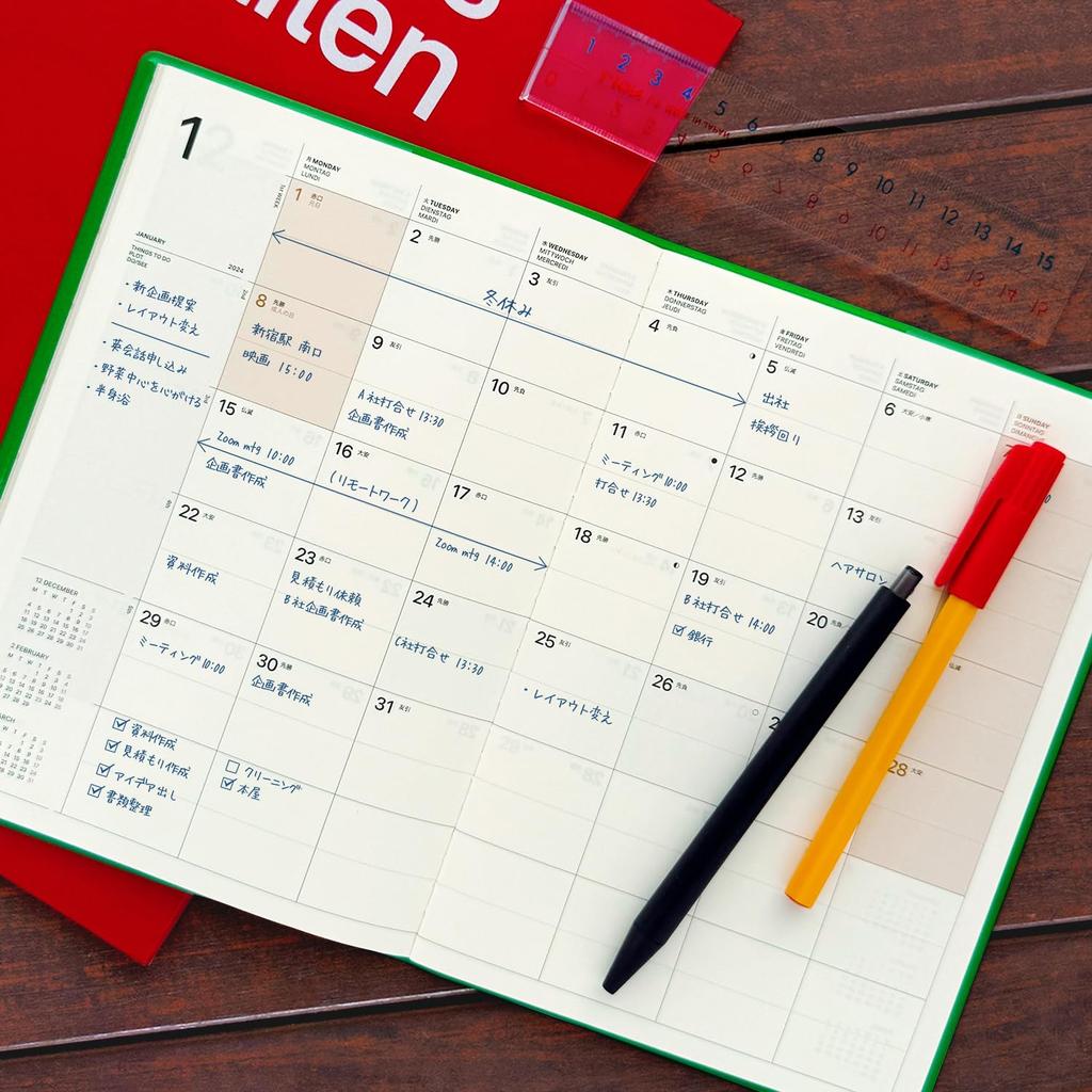 Laconic 2025 A5 Weekly Typo Black Planner December LALD102-260BK (Starts 2024)