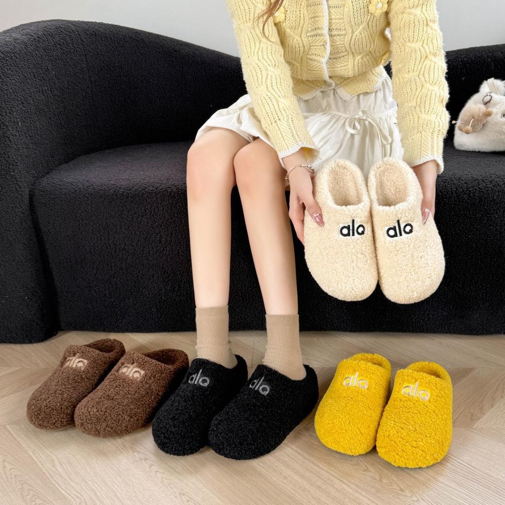 Katoenen pantoffels buiten draagzak hoofd pluizige pantoffels voeten zijn niet moe retro zachte zool Britse stijl veelzijdig winter