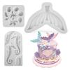 Große Meerjungfrauenschwanz-Form, Silikon 3D Fondant Meerjungfrauenschwanz-Form Süßigkeitenform für Schokolade Zuckerpaste Kuchen Dekoration Graue Farbe