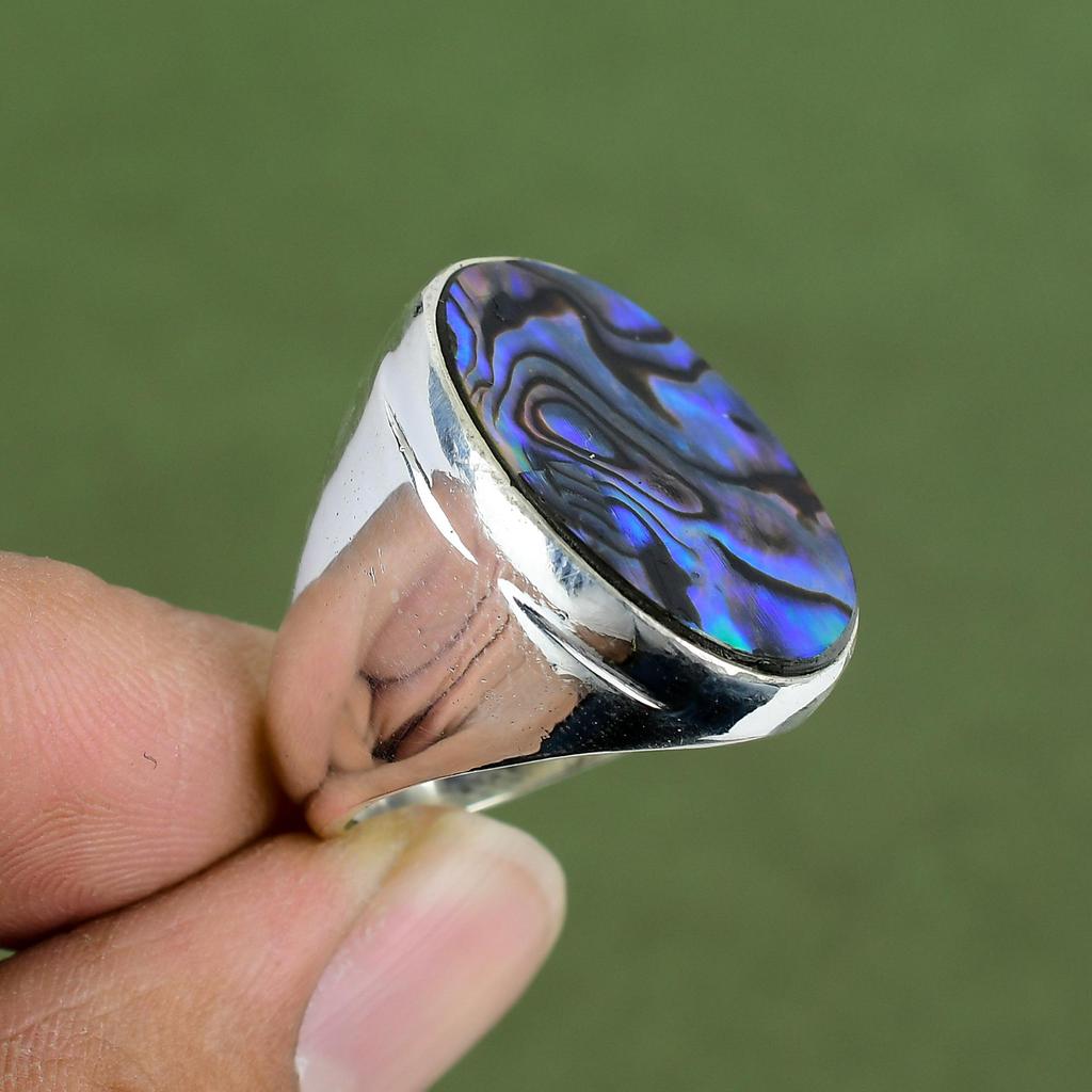 Abalone Shell Ring 925 Sterling Silver Ring Gemstone Jewelry Handmade Dainty Ring Abalone Shell Jewelry Gifts For Her Available In Ring Size