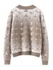 2025 Autumn/Winter Women's Pure Australian Wool Jacquard Sweater - Thick, Cashmere-Feel, Half-High Neck, Loose Fit.