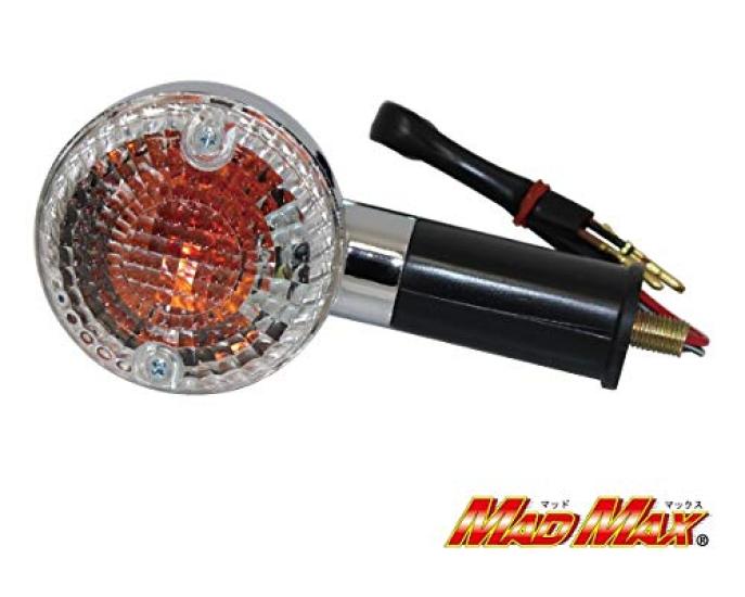 MADMAX OEM-Style Front Turn Signal Pair for Kawasaki Zephyr / Kai, Clear Lens (12V/23/8W, 3-Wire)