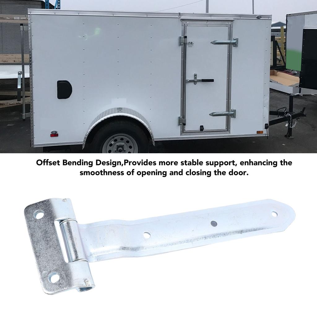 RV Trailer Door Strap Hinge 12 Inch Metal Trailer Door Offset Bent Hinge for Side Door Enclosed Cargo Utility