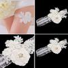 Western Wedding Bride Garter with Lace Floral Applique Decoration