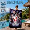 Custom Name Ghost Commando Team-Up Beach Towel Microfiber Beach Towel, Lightweight and Quick-Dry, for Summer Travel, Swimming Pool Gift