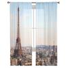 Paris Frankreich Stadtbild mit Eiffelturm Sonnenuntergang Chiffon transparente Vorhänge für Wohnzimmer Schlafzimmer Fenster Voiles Tüll Vorhang