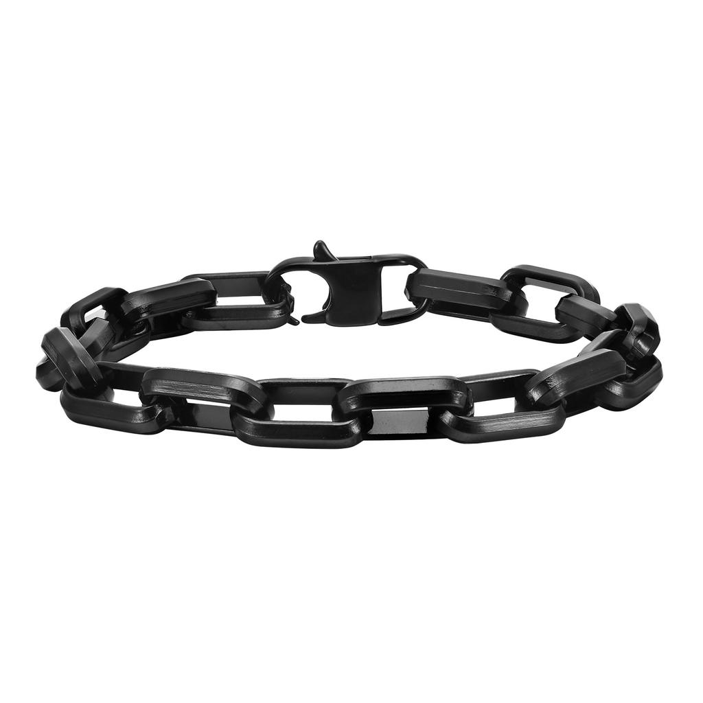 Hip Hop Trendy Punk Vintage Handmade Link Chain 316L Pvd Waterproof Stainless Steel Fashion Jewelry Bracelet for Men