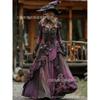 Abito Lungo da Donna con Stampa Sfumata Teschio Rosa Gotico Streetwear di Halloween
