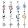 New 925 Silver Cosmic Star Moon Charms Pendants For Women Fit Bracelet DIY Jewelry Gifts