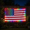 Flaga Amerykańska LED, 3x5 FT Wodoodporna Zewnętrzna Patriotyczna Flaga z Wielokolorowymi Lampkami LED na 4 Lipca, Dzień Pamięci, Dzień Weteranów Dekoracje