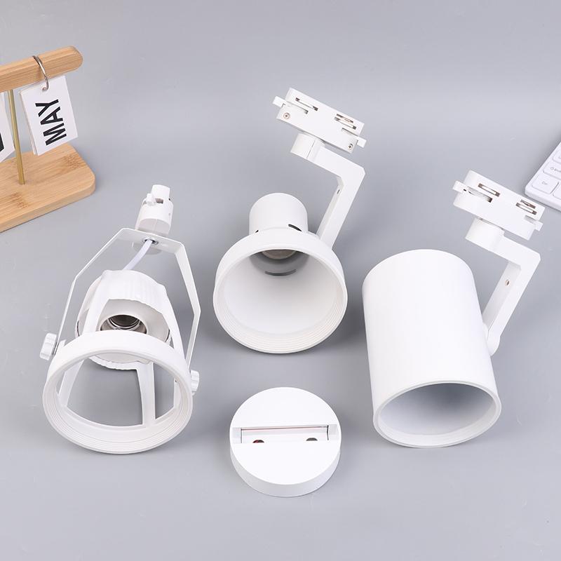 Par30 Led E27 Track Light Bracket Base 2/3Wires Rail Ceiling Lamps Holder Clothing Store Living Room Commercial Use
