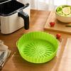 Round and Square Cooking Basket Trays in Reusable Silicone with Grip Handle Design and Crumb Collecting Base Pair