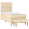 Maison Exclusive - Sommier à lattes de lit et matelas Crème 90x190 cm Tissu