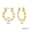 Imitation white pearl ear buckle niche design temperament earrings stainless steel electroplated 18K gold earrings women