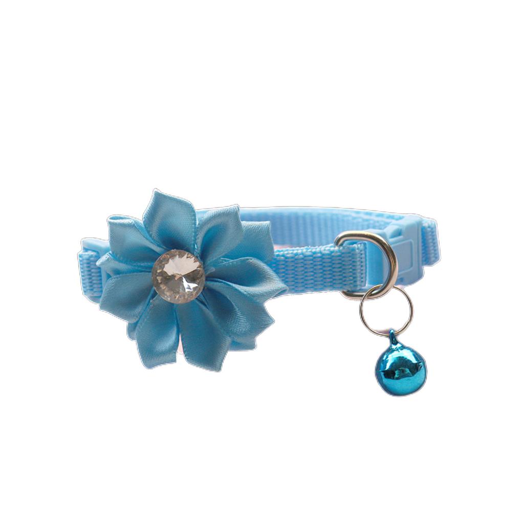 Dog Cat Collar with Elegant Flower Crystal Breakaway Suit Collar Necklace Collar Big Cute Girl Dog Collar