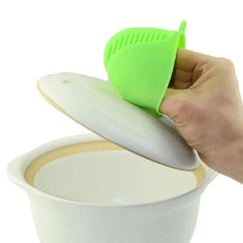 new 2pcs Kitchen Non-slip Insulation Glove Microwave Oven Pot Holder Oven Pinch Grip Silica Gel Insulati Home Kitchen Tools