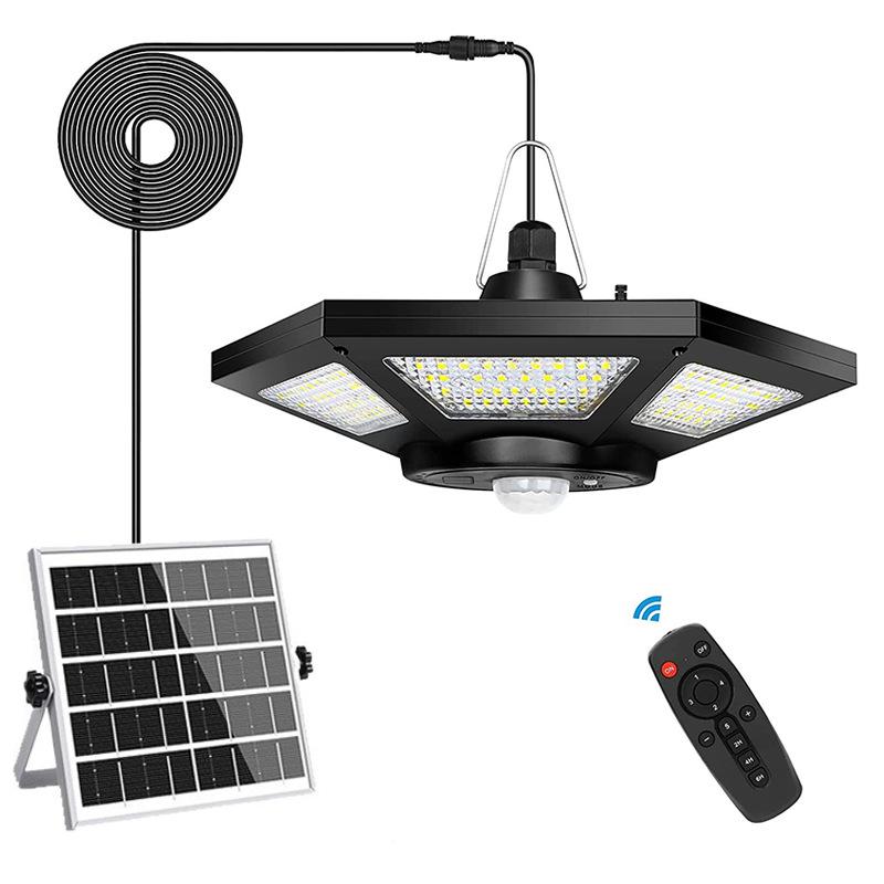 Solar-Powered LED Pendant Light for Indoor/Outdoor Use in Gazebos and Gardens