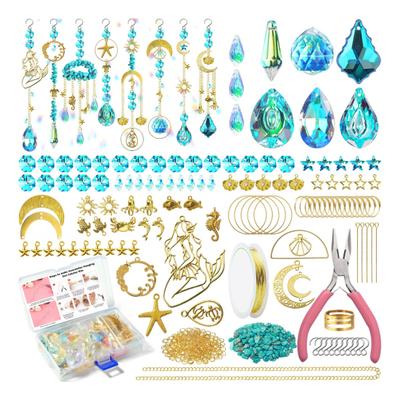 350Pcs/Set DIY Sun Catcher Kit com Rosa Flor Borboleta Lua Estrela Arco-íris Criador Cristal Falso