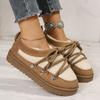Fashion 2025 Winter Retro Low Top Thick Soled Casual Plush Snow Boots for Women's Warm Comforatble Versatile Fashion Chunky Cotton Boots