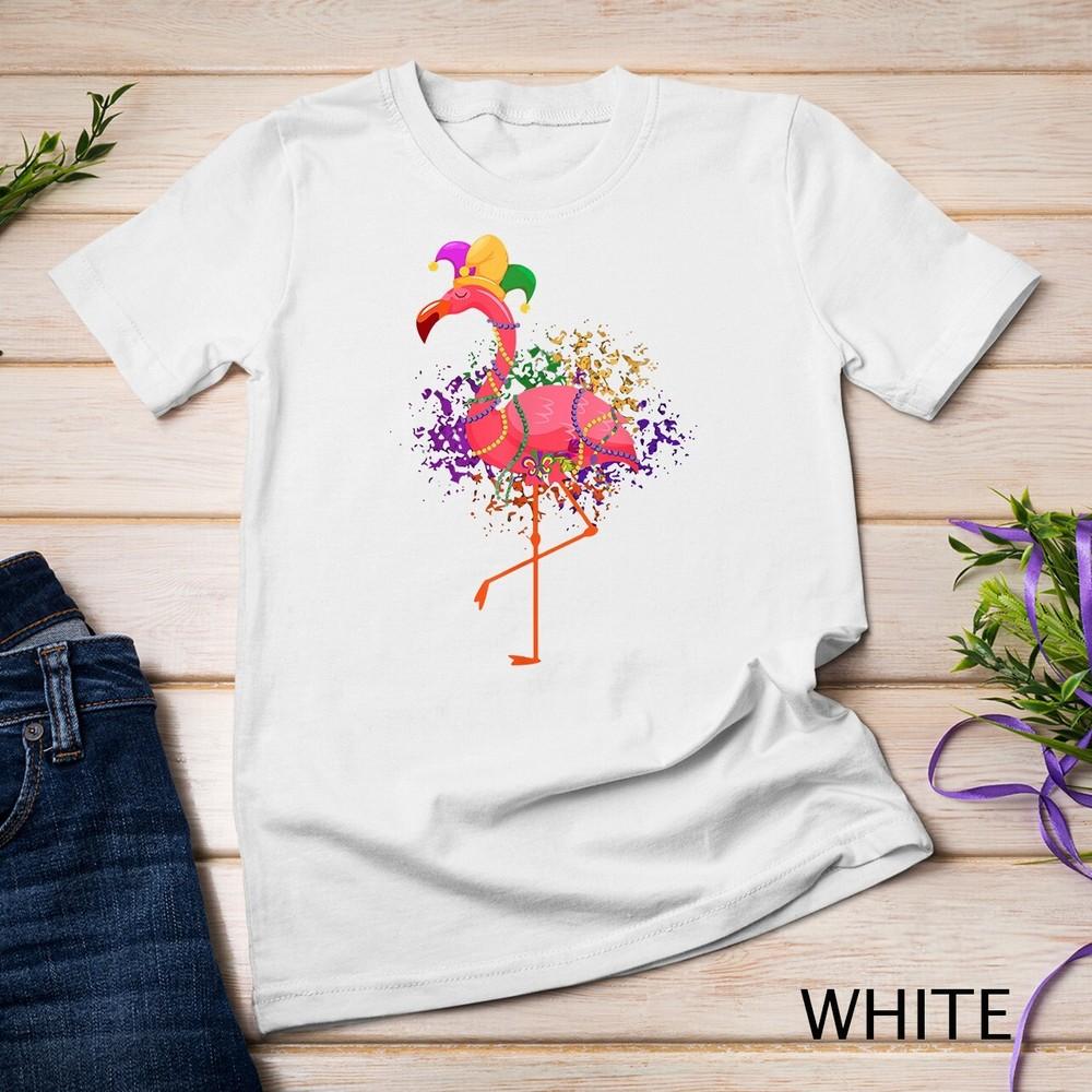 

Jester Pink Flamingo Bird Animal Cute Mardi Gras Carnival Unisex T-shirt M