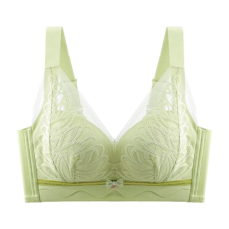 Adjustable female display large comfortable upper support anti-sagging skin-friendly breast non-marking lace bra