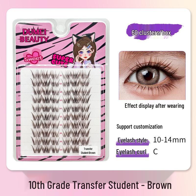 10-Row Autumn Leaf & Sunflower Faux Eyelashes - Flat, Glue-Free