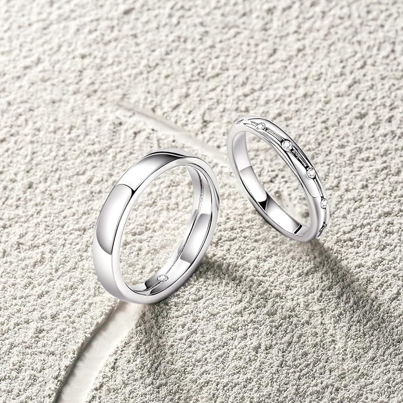 [FANCIME] ring men's [Flow of light] zirconia No. 17 Width 3.85mm For men ring couple silver S925 Made of pure silver brand Christmas anniversary