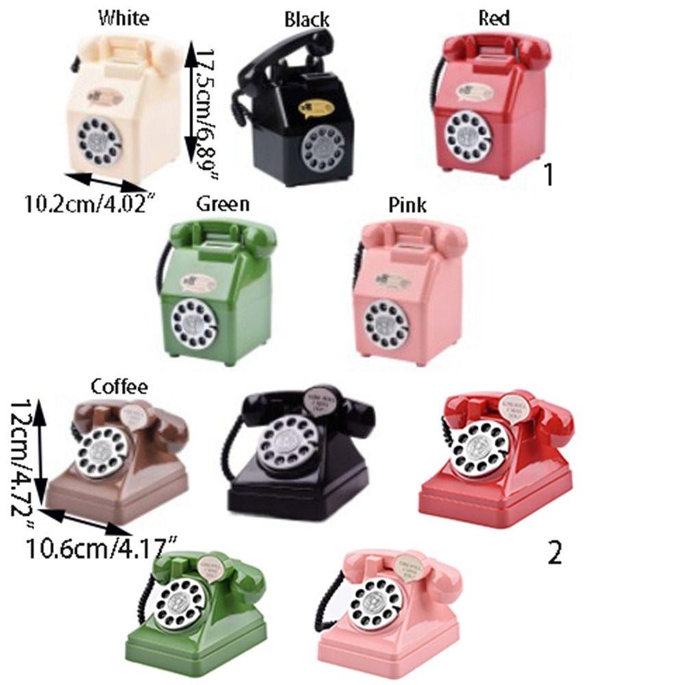 Cartoon Plastic Telephone Model Mini Money Box Ornaments Telephone Piggy Bank  Children's Toy