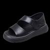 Sandalias Romanas de Cuero Genuino Suave para Mujer, Nuevas, Suela Gruesa Tipo Muffin, Suela Fina Casual Suave, Zapatos Fragantes para la Playa