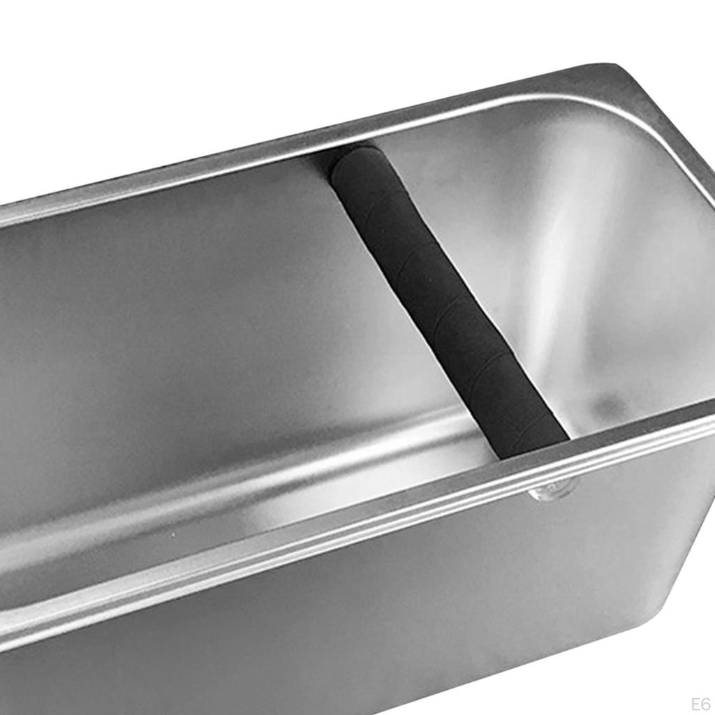 Premium Stainless Steel Espresso Knock Box with Silicone Bar for Home and Cafe Use