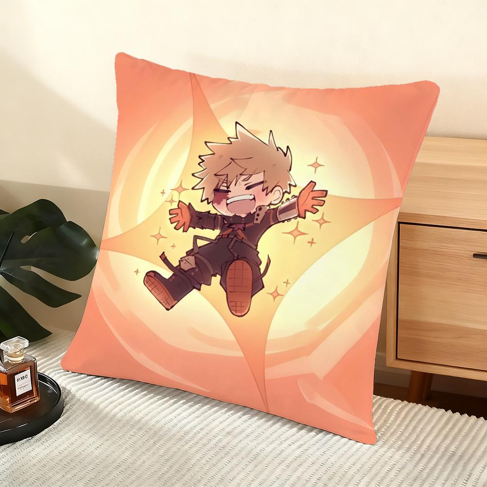 M-My H-Hero Academia Bakugo Cushion Cover Soft Short Plush Pillow Cover Smooth Cozy Texture Aesthetic Cushion Case Home Decor