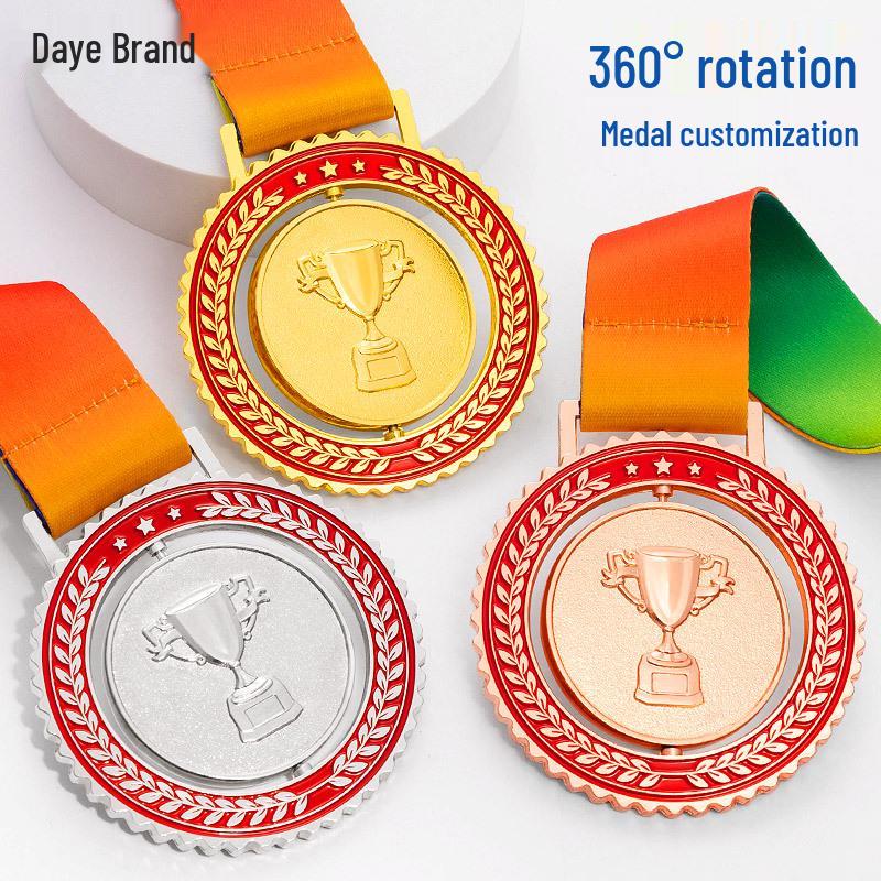 Daye Custom Sports Medals: Rotating Gold, Silver, and Bronze Awards for Champions