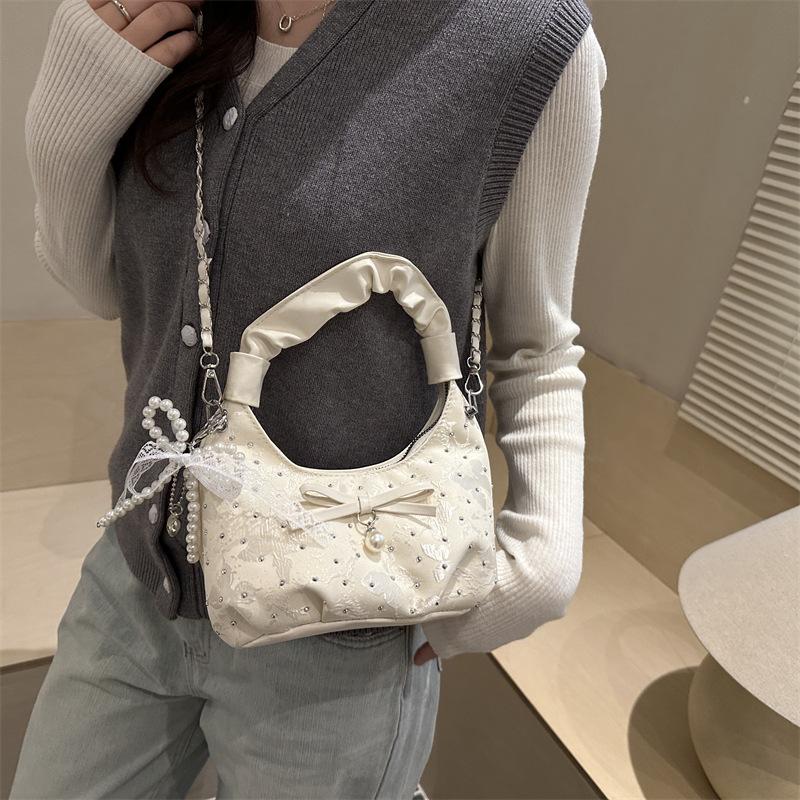 Gentle pleated handbag bag women's  summer new trendy fashion versatile chain shoulder messenger bag