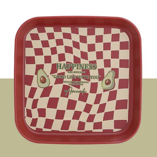 Reusable Easy To Clean Bone Dish BPA Free Stackable Storage Fruit Pattern Plastic Snack Tray