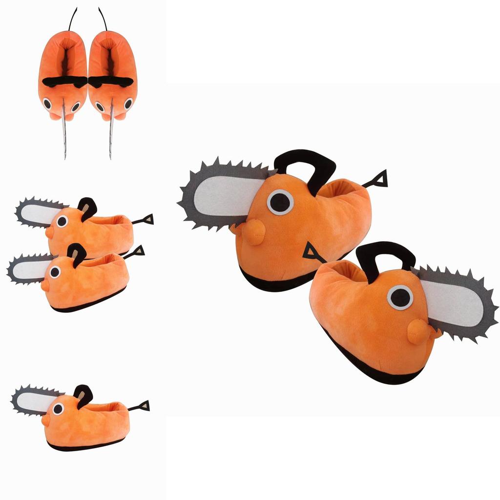 Chainsaw Man Pochita Plush Non-slip Slippers Cute Warm For Adults Kids