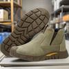 Men's Winter Fleece-Lined Safety Shoes: Lightweight, Warm, Anti-Smash, Puncture-Resistant, Soft Sole, Wear-Resistant for Welders.