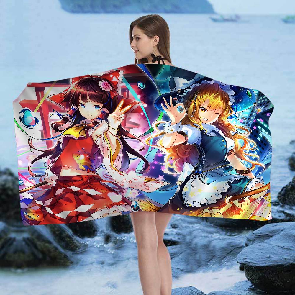 Classic T-Touhou P-Project Anime Beach Swimming Towel Soft Absorbent Washcloth Children's Gifts For Kids Travel Camping Gym
