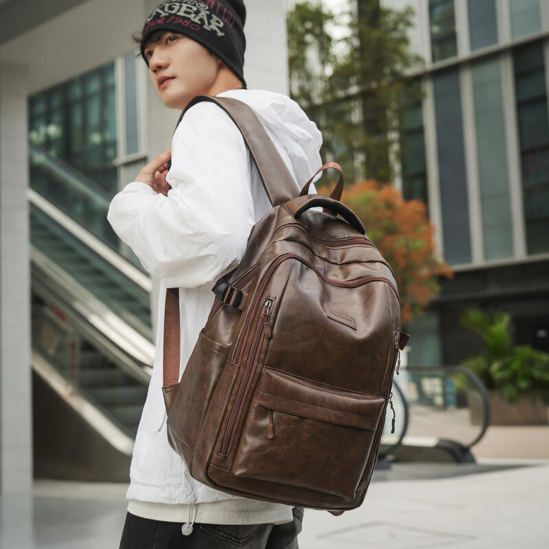 PU Backpack Large Capacity Water-repellent Business Travel Backpack