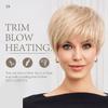 HAIRCUBE Short Creamy Blonde 100% Human Hair Wigs for Women,Pixie Cut Straight Wig With Bang Glueless Wigs Natural Daily Use