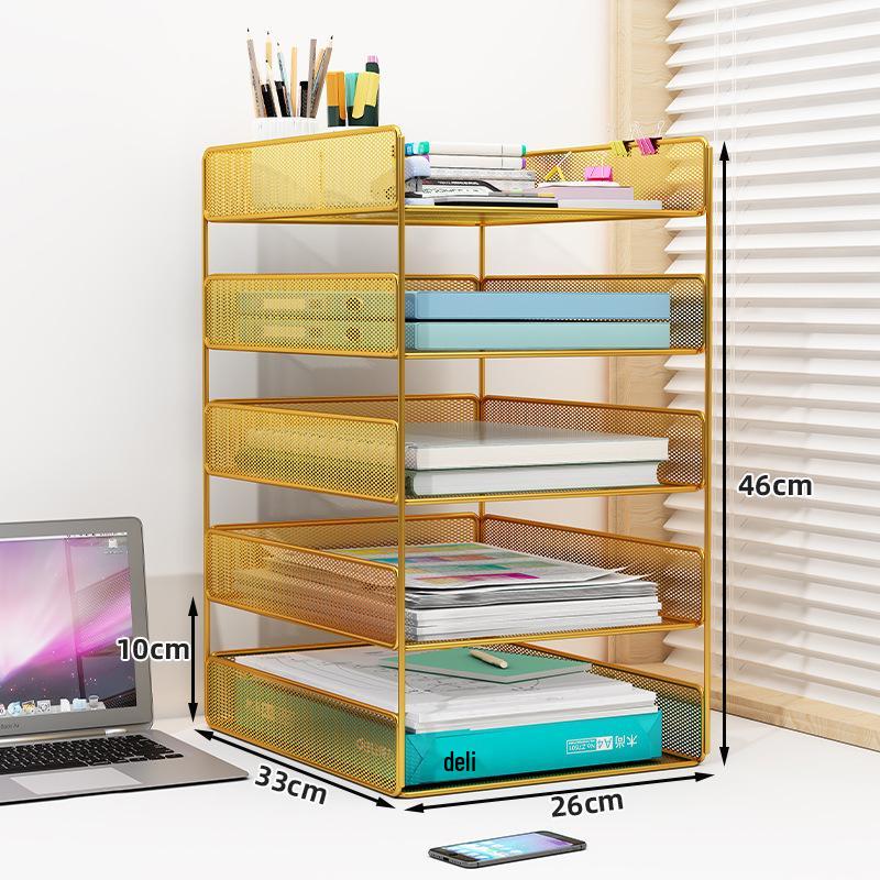 Multi-Layer Office Desk Organizer and File Storage Rack